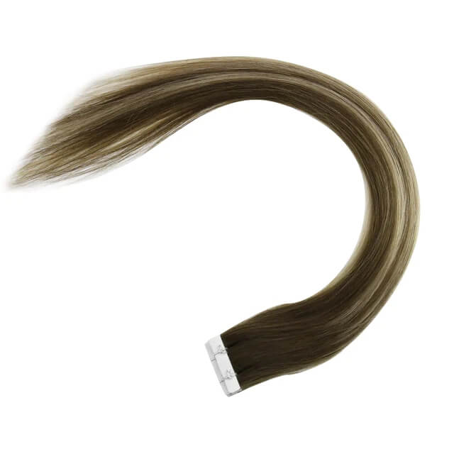 Load image into Gallery viewer, Moresoo ash brown balayage highlights, 14-inch balayage tape ins, high-quality balayage hair extensions, invisible ash brown highlights, seamless balayage hair, luxurious ash brown balayage, smooth brown balayage extensions, natural ash brown balayage, salon-quality balayage highlights, premium ash brown balayage
