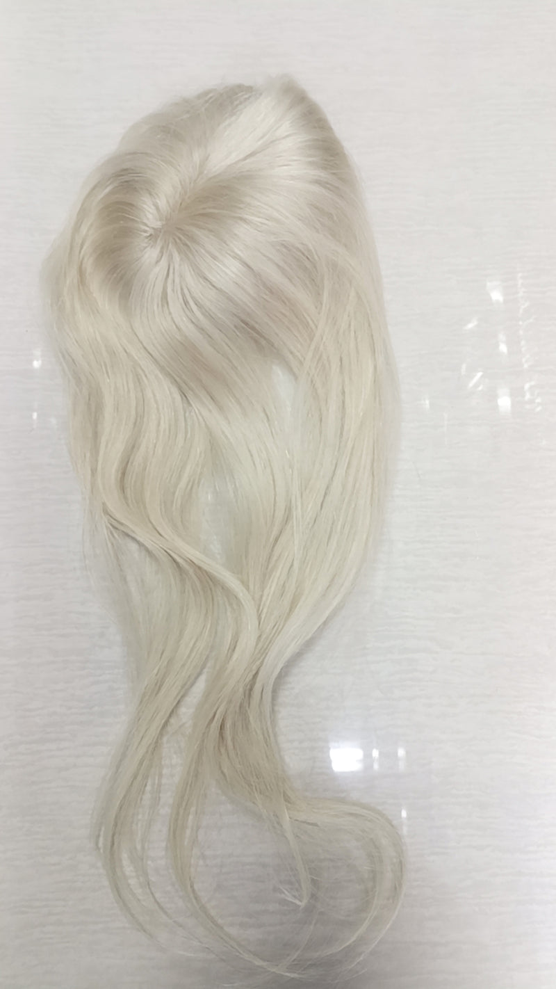 white blonde human hair topper