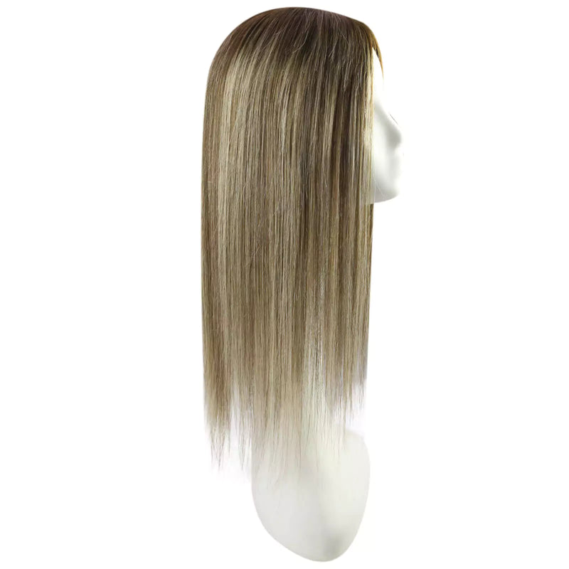 Load image into Gallery viewer, hair topper real hair hair pieces for thinning hair Topper human hair 6*7inch Base human hair hair toppers clip in hair toppers hair toppers human hair crown toppers for thinning hair hair toppers for short hair

