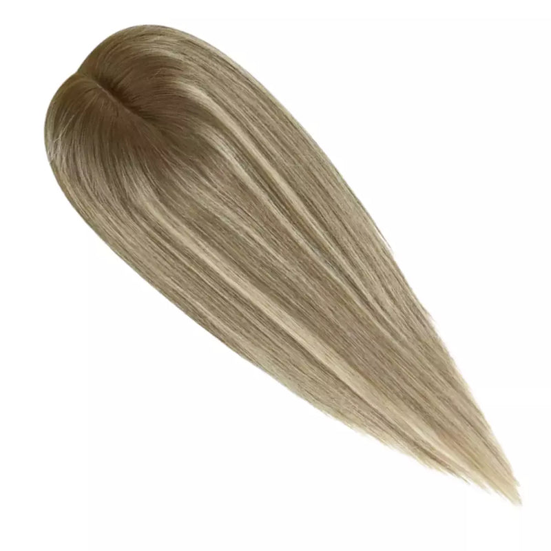 Load image into Gallery viewer, Balayage brown hairpiece on a white background
