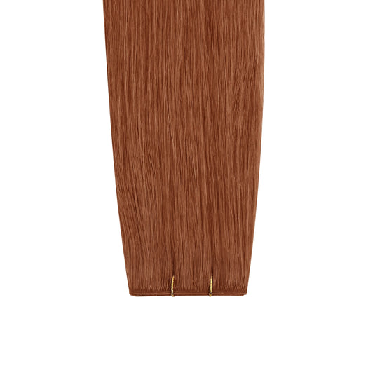 Virgin hair seamless pu skin weft on a white background