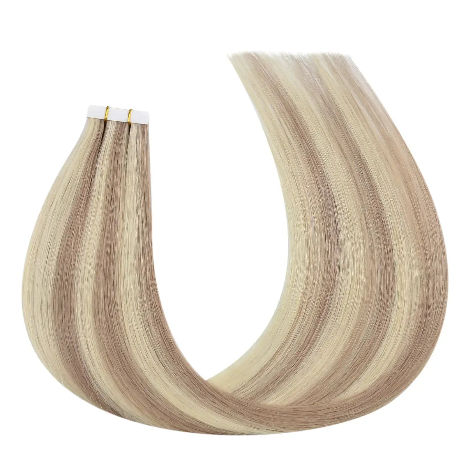 22-inch blonde highlights hair extensions, 20-inch blonde highlights tape in, high-quality blonde hair with pink tones, seamless tape in blonde highlights, 24-inch blonde highlights tape in, invisible blonde highlights tape in hair, smooth blonde highlights extensions, natural blonde highlights tape in