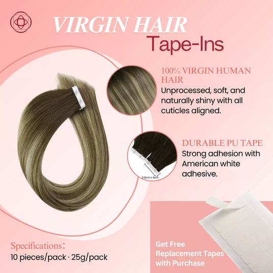 real human hair extension brown hair long tape hair extensions