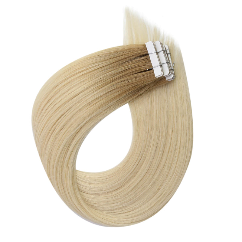 Load image into Gallery viewer, tape in hair extensions, hair tape, invisible tape in hair extensions, blonde hair extensions, moresoo hair extensions, blonde hair extensions
