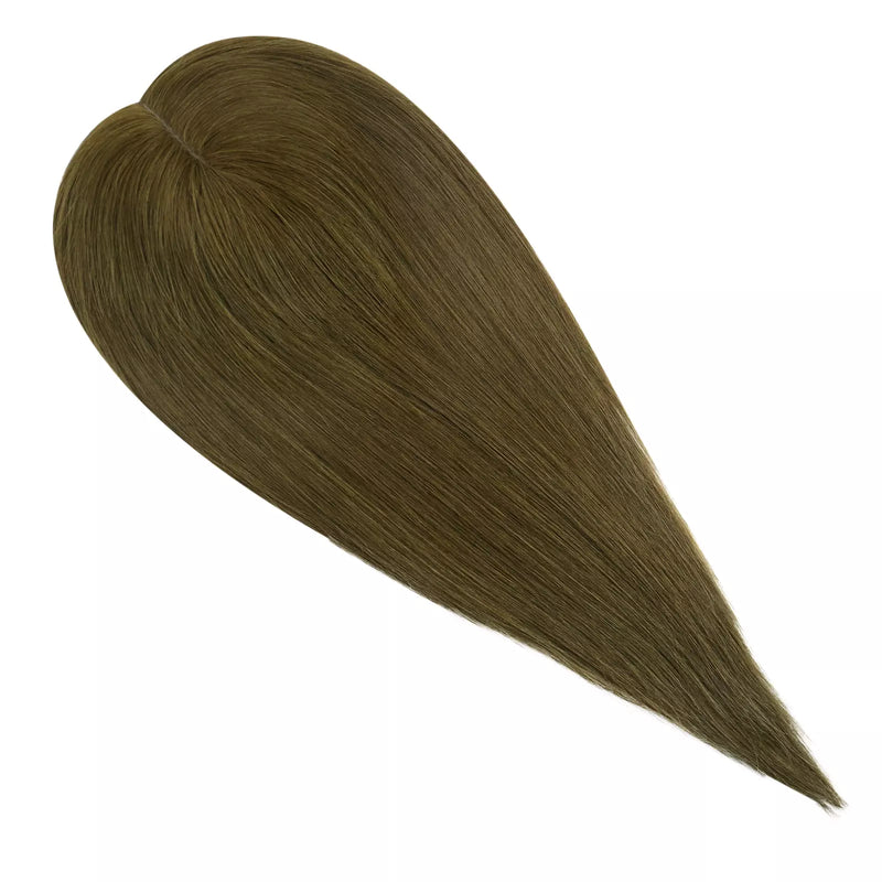 Load image into Gallery viewer, Moresoo natural brown virgin human hair topper on a white background
