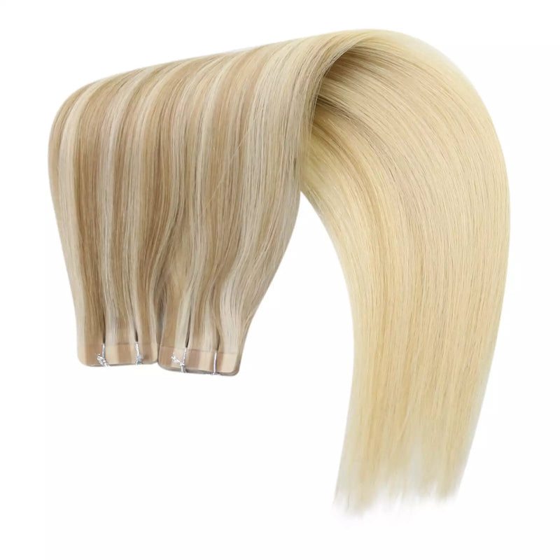 Load image into Gallery viewer, virgin tape in human hair blonde，healthy human hair high quality high quality human hair human hair extensions hurtless hair extensions invisible tape in hair

