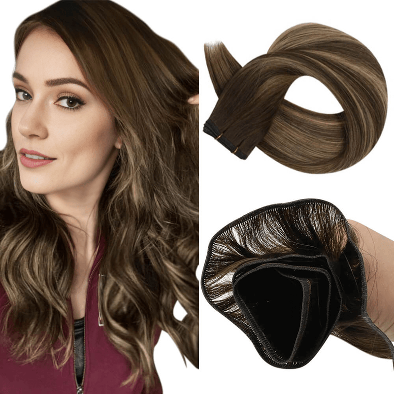 Load image into Gallery viewer, virgin flat weft bundles-professional hair extensions-diy hair extensions-natural hair extensions-hair extensions on very short hair
