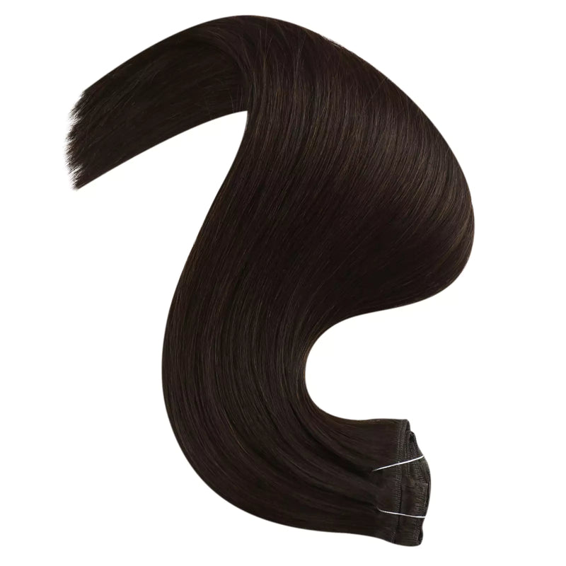 virgin clip in invisible hair extensions darkest brown