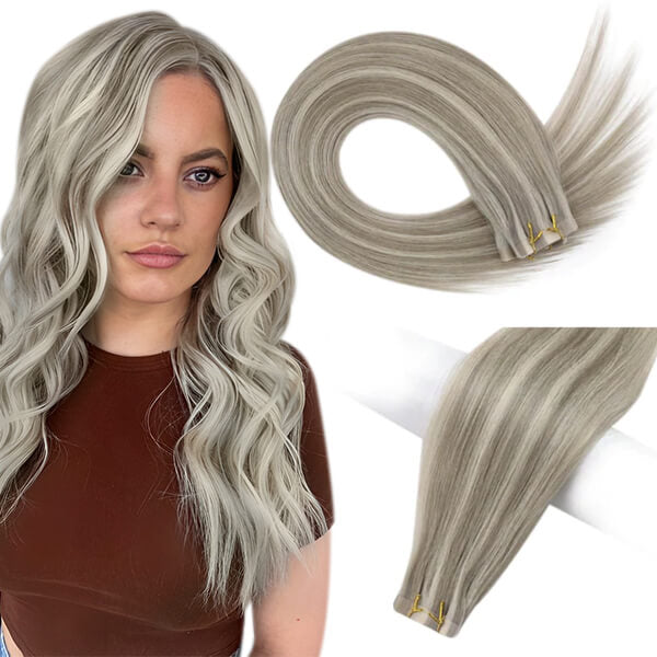human hair tape in hair extensions