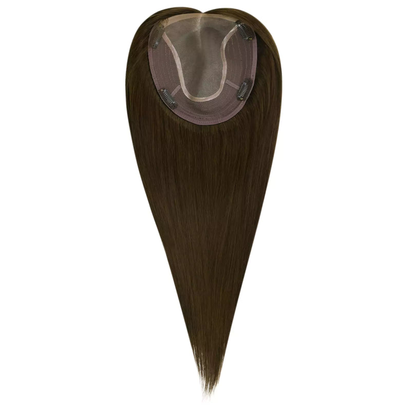 Load image into Gallery viewer, real human hair topper custom hair topper 18inch female hair topper for thinning crown natural and soft hairpiece hair topper hair topper for thinning crown hair topper for women human hair topper hair piece topper hair best hair topper hair topper women real hair topper hair extensions hair topper for thinning hair
