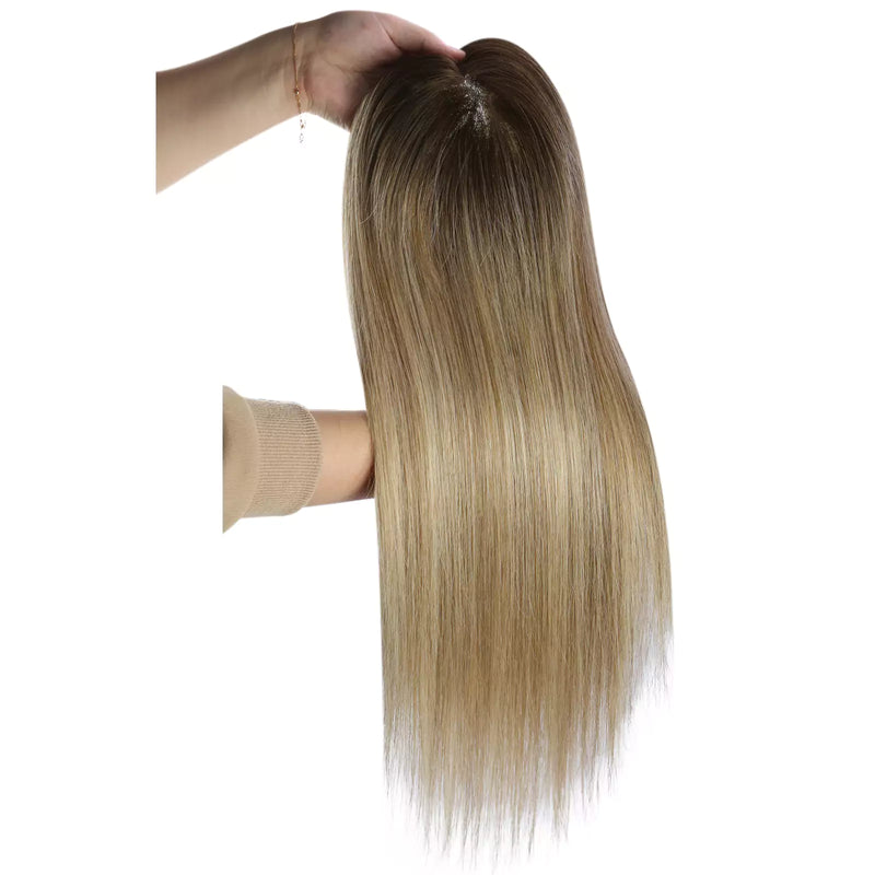 Load image into Gallery viewer, breathable and comfortable hair topper virgin hair topper human hair hair topper hair topper for thinning crown hair topper for women human hair topper topper hair piece topper hair best hair topper hair topper
