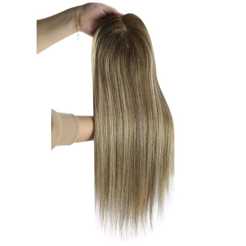 Load image into Gallery viewer, natural hair topper vrigin human hair virgin human hair topper for thinning crown hair topper virgin cuticle aligned hair short hair toppers natural hair toppers for thinning hair crown hair toppers for thin hair women hair toppers human hair
