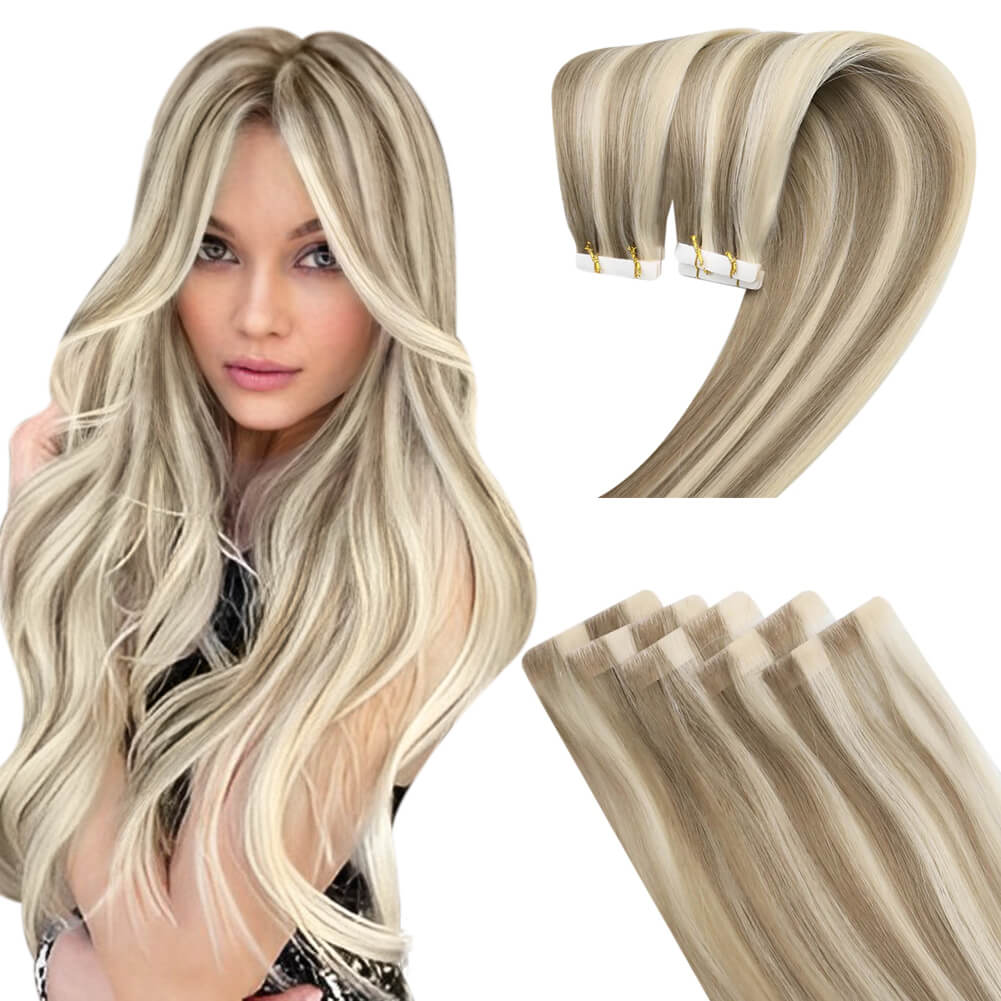 highlight blonde injection tape in hair 