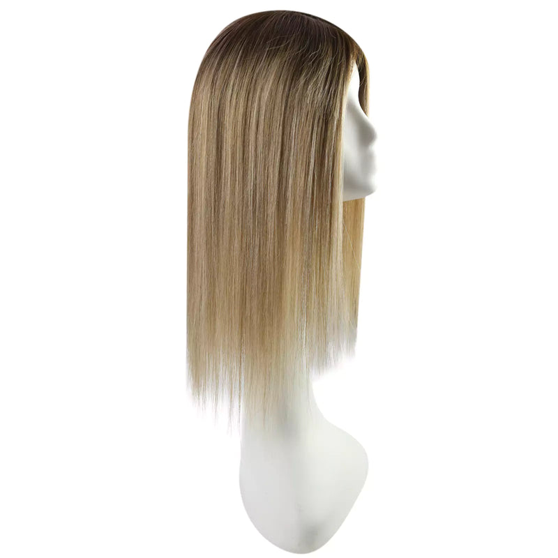 Load image into Gallery viewer, human hair topper for women hair topper for thinning crown women&#39;s hair toppers short hair toppers natural hair toppers toppers for thinning hair crown hair toppers before and after virgin hair toppers hair toppers for thin hair
