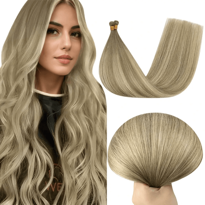 Load image into Gallery viewer, 100% Virgin human hair-human hair extensions-human hair-real human hair extensions-light brown hair--bundle hair-hair bundle-weft hair extensions-hair weft-hair-extensions-human hair extensions-human hair- weft-wefts-
