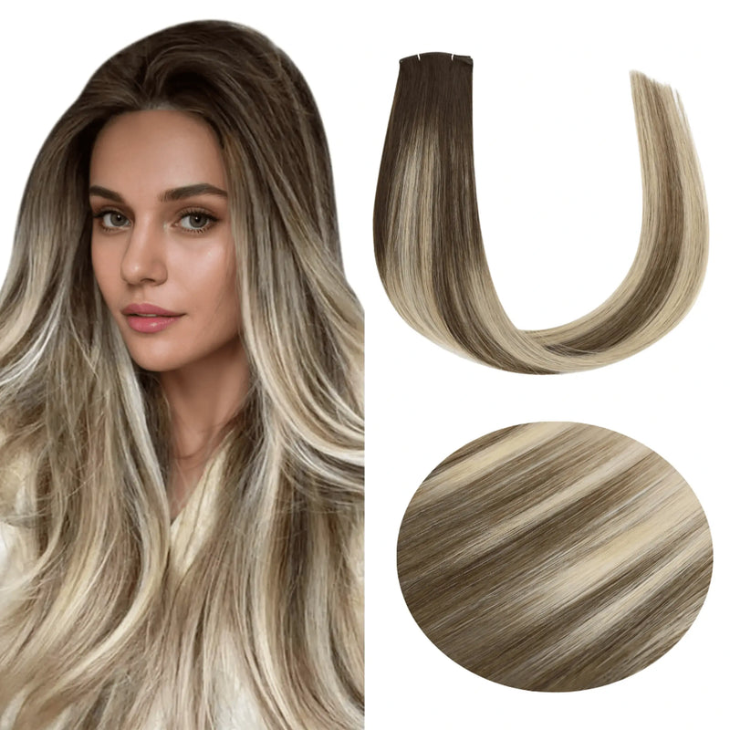 Load image into Gallery viewer, genius weft hair extensions sew in hair extensions human hair extensions moresoo hair extensions
