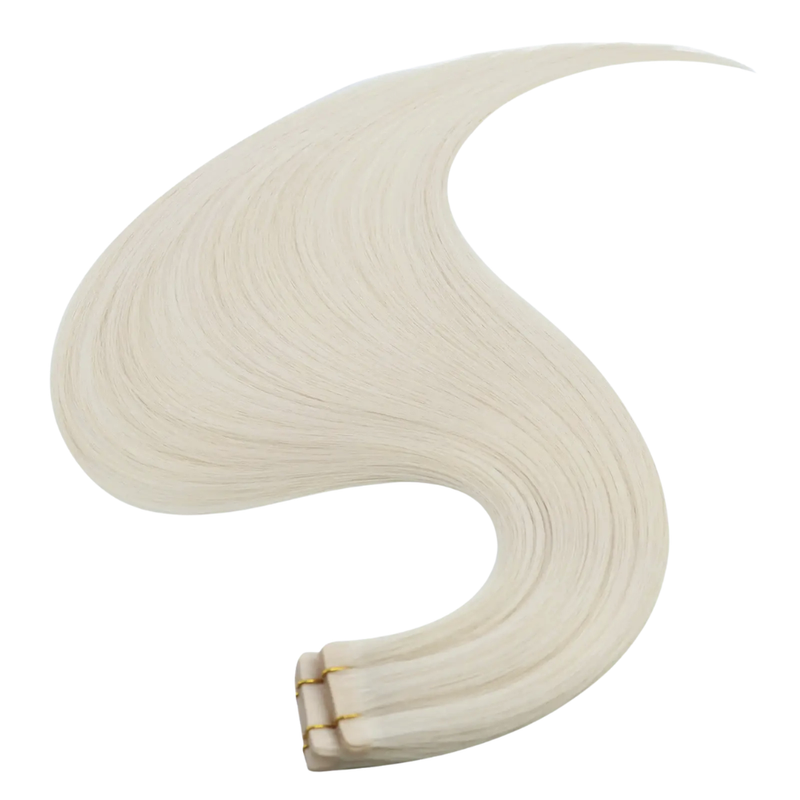 Load image into Gallery viewer, Bundle of white hair extensions on a white background
