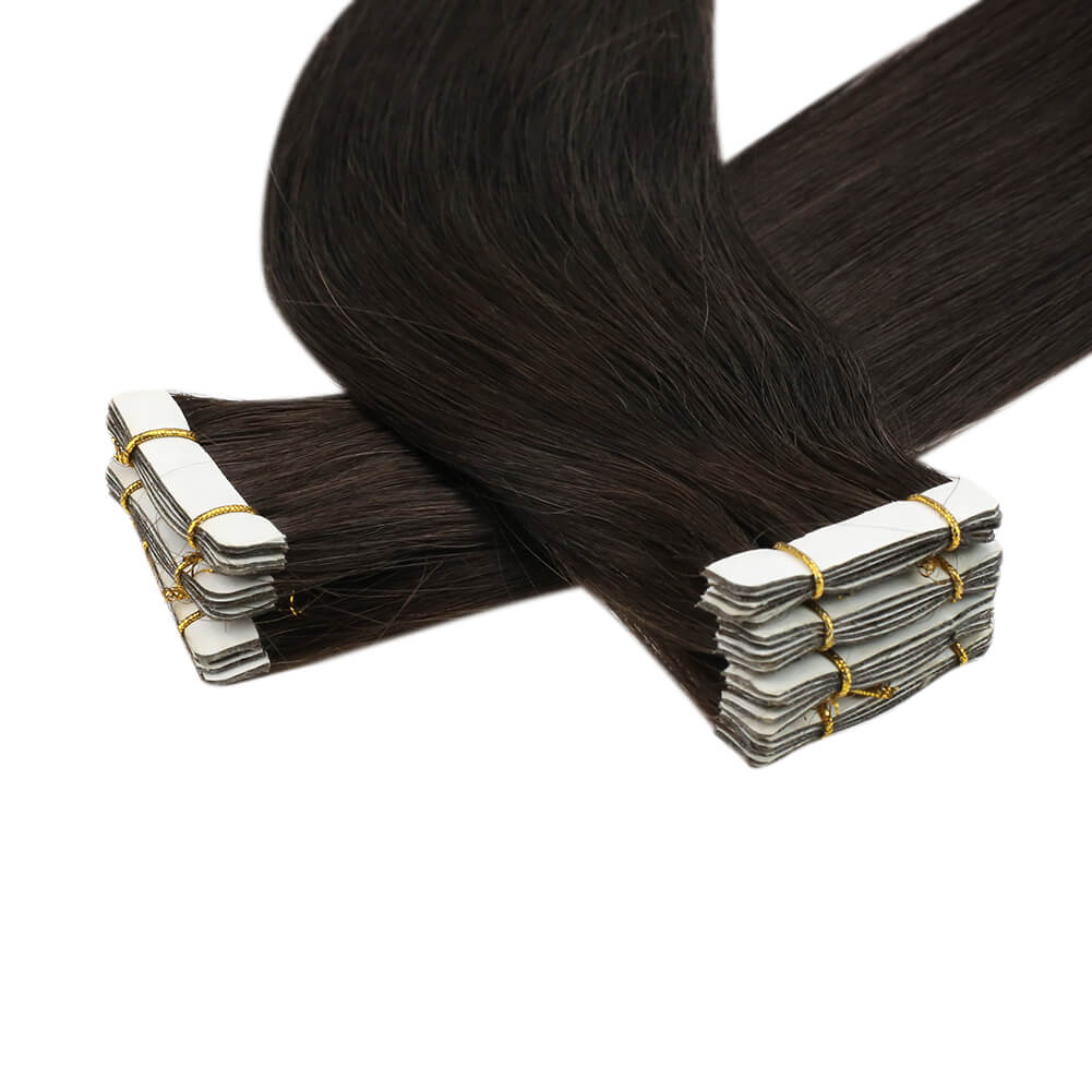 tape in extensions for deep brown hair, invisible tape in deep brown extensions, high-quality brown hair extensions, seamless tape in for natural brown hair, deep brown virgin hair extensions, soft and seamless brown tape in, tape in hair extensions for dark brown hair, natural deep brown hair extensions