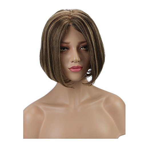 Moresoo Straight Brazilian Wig Mono Bob Blonde 
