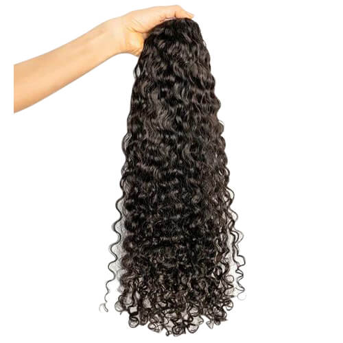 black hair remy curly clip-in hair