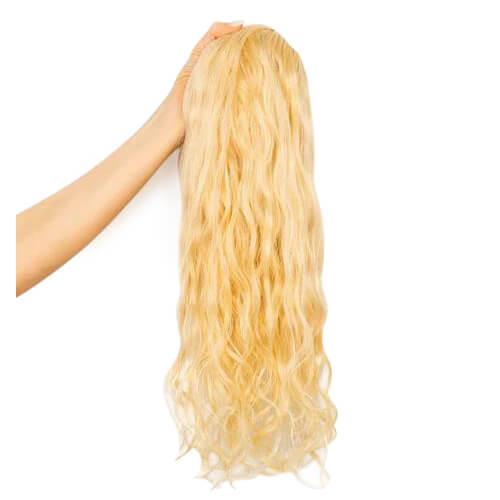 blonde curly clip-in hair