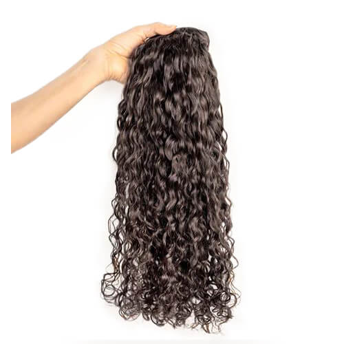 dark brown curly clip in hair