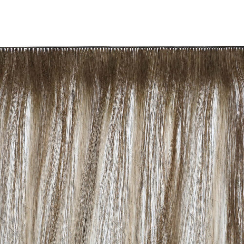 premium human hair extensions with hand tied weft construction hand tied weft for layered length and added fullness