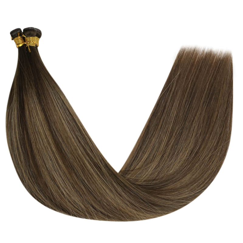 Load image into Gallery viewer, moresoo hair virgin hair balayage brown hair extensions before and after human hair extensions for thin hair 25g per bundle
