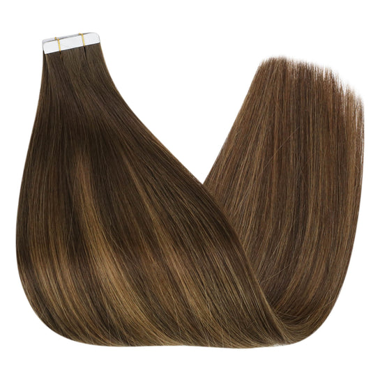 Real Human Hair Tape in Hair Extension-tape in human hair extensions-tape in extensions-how long do tape in extensions last-invisible tape in extensions
