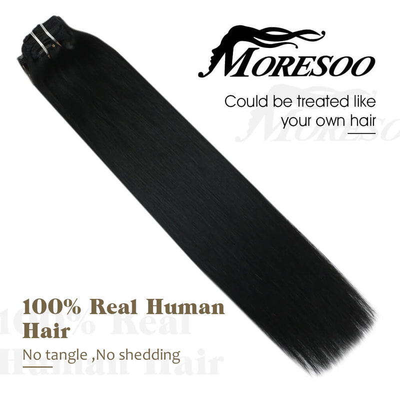 Double Weft Human Hair Extensions Clip In
