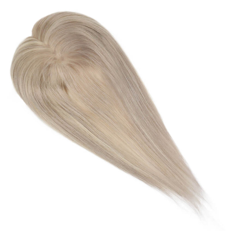 blonde hair topper human hair