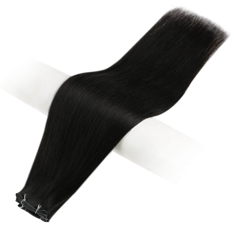 Load image into Gallery viewer, virgin genius weft huamn hair-Natural black hair extensions Real human hair weft Best black hair extensions Remy hair weft Virgin black hair extensions Natural black bundle Genius Hair Weft extensions Black hair weft bundles Seamless black hair extensions
