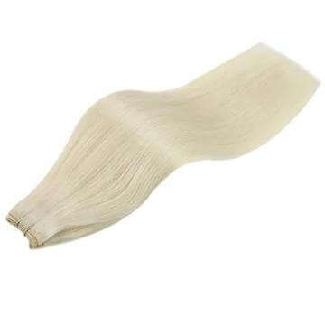 16 inch platinum blonde machine weft hair bundles