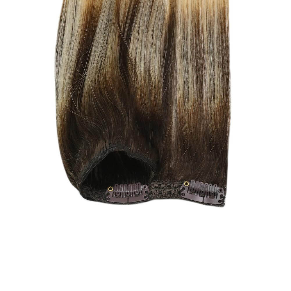 Double Weft Human Hair Extensions Clip In