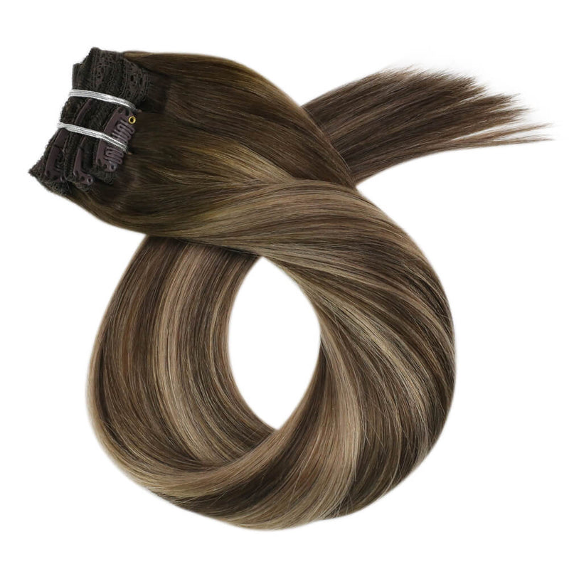 European wefts for clip in hair extensions