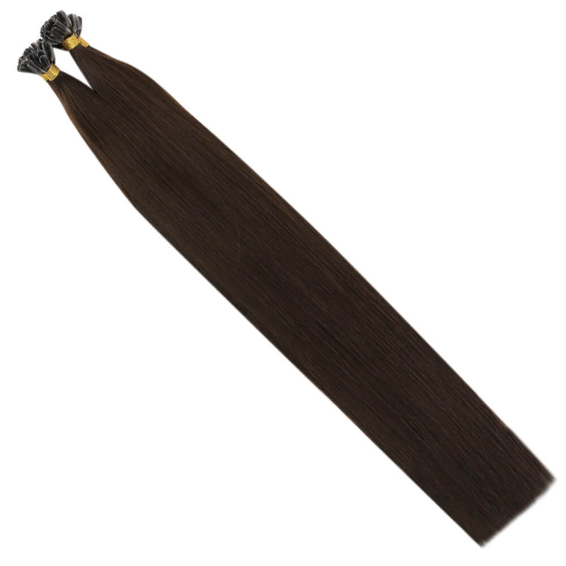 u-tip hair extensions brown