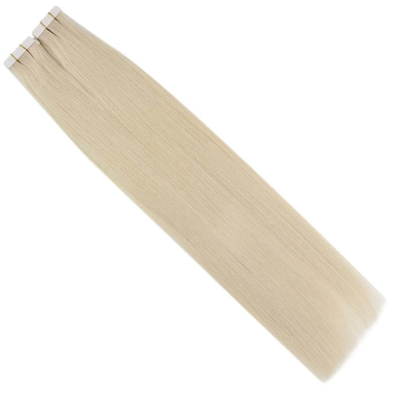 Load image into Gallery viewer, 16-inch creamy blonde tape in, creamy blonde virgin hair extensions, seamless creamy blonde tape in hair, 20-inch creamy blonde tape in, natural creamy blonde tape in extensions, 22-inch creamy blonde hair extensions, high-quality creamy blonde tape in, smooth creamy blonde tape in
