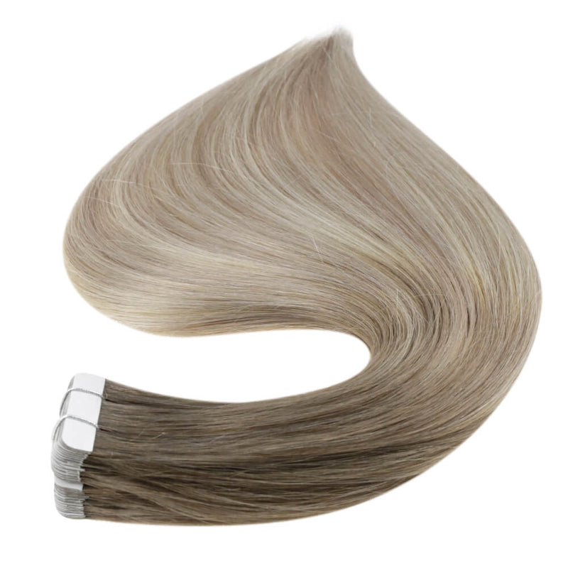 Human hair extensions tape in  22inch