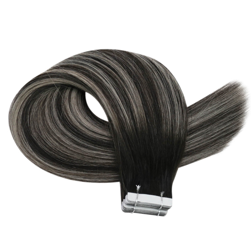 Load image into Gallery viewer, hair extensions 18 inch virgin straight white blonde hair extension tape ins human great quality and soft
