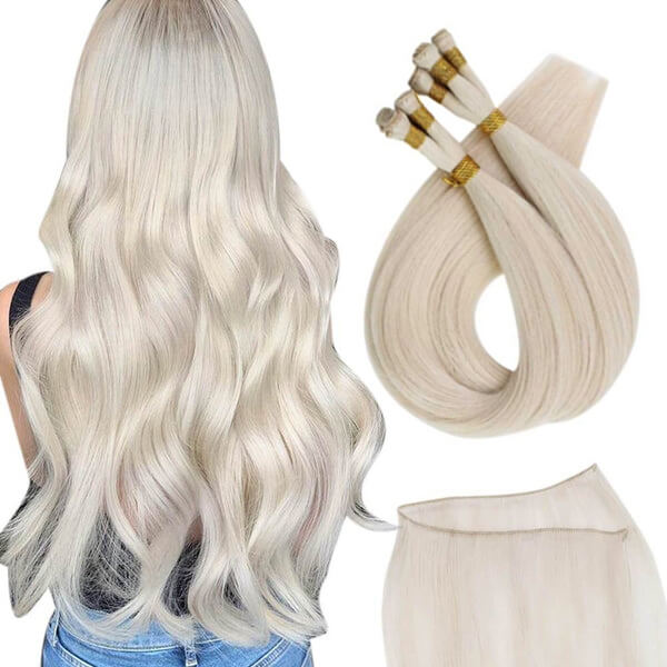 virgin hand tied weft hair extension