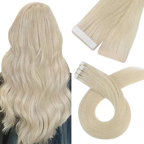 Creamy Blonde Virgin Invisible Tape in Human Hair Extensions Hair 60 Blonde 20pcs Replacement Tape 1 Recommend 16
