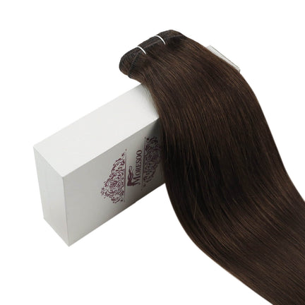 chocolate brown virgin weft human hair