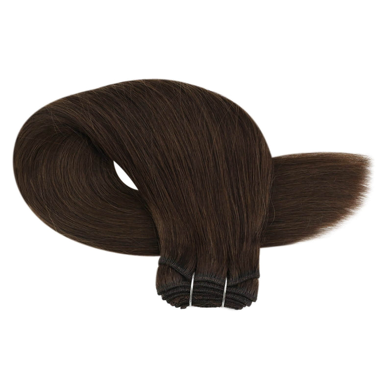 chocolate brown virgin weft hair extensions