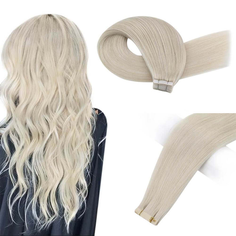 white blonde tape in virgin hair
